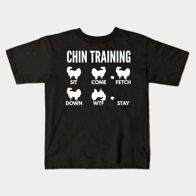 Chin Training Japanese Chin Tricks Kids T-Shirt by DoggyStyles